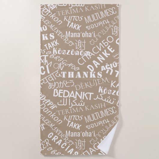 Serviette De Plage Merci Texte Plage Serviette multilingue (Devant)