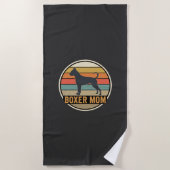Serviette De Plage Mère Boxer Rétro Coucher de Soleil Chien (Devant)