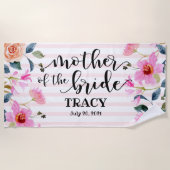 Serviette De Plage Mère de la mariée Fleurie Mariage Personnalisé (Devant)