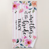 Serviette De Plage Mère de la mariée Fleurie Mariage Personnalisé (Devant)