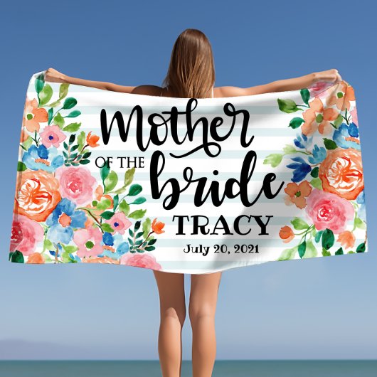 Serviette De Plage Mère de la mariée Mariage personnalisé