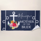 Serviette De Plage Mère de la mariée Plage Mariage personnalisée (Devant)