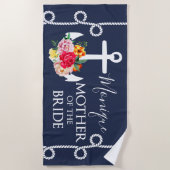 Serviette De Plage Mère de la mariée Plage Mariage personnalisée (Devant)