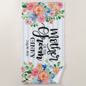 Serviette De Plage Mère du Marié Personnalisé  (Devant)
