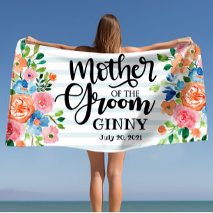 Serviette De Plage Mère du Marié Personnalisé