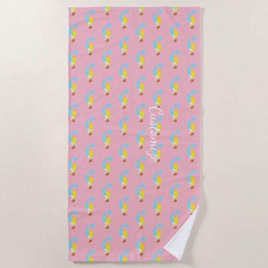 Serviette De Plage Mermaid à la belle blonde avec Star Thunder_Cove (Devant)