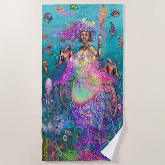 Serviette de plage Mermaid Jellyfish (Devant)