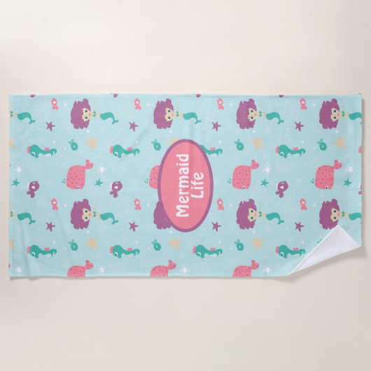 Serviette de plage Mermaid Life (Devant)