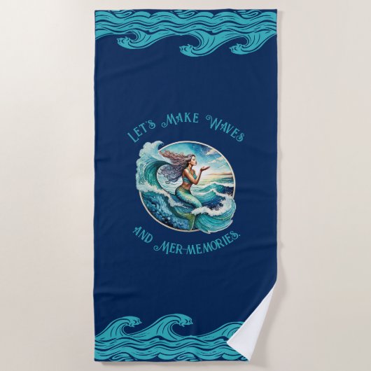 Serviette De Plage Mermaid Magic : Plongez dans des vagues de souveni (Devant)