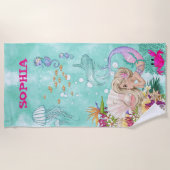 Serviette De Plage Mermaid Mignonne éco-étoile personnelle (Devant)