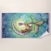 Serviette de plage Mermaid Moon Fantasy Art (Devant)