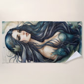 Serviette De Plage Mermaid noir géant (Devant)
