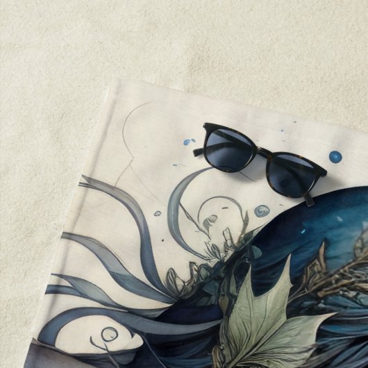 Serviette De Plage Mermaid noir géant (En situation)