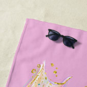 SERVIETTE DE PLAGE MERMAIN SOUS LA ROSE MARINE (En situation)