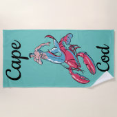 Serviette De Plage Merman Riding Lobster Beach Towne (Devant)