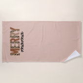 Serviette De Plage "Merry Mama" Bloc de couleur moderne Leopard Boho (Devant)