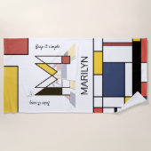 Serviette De Plage Merveilleux Neoplasticisme Art Monogramme. Lettre (Devant)