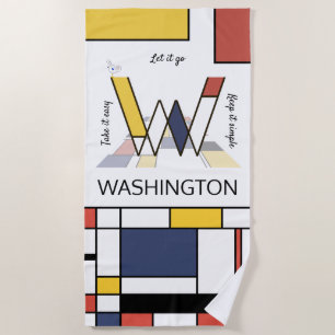 Serviette De Plage Merveilleux Neoplasticisme Art Monogramme. Lettre 