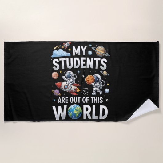Serviette De Plage Mes étudiants sont dans cet univers spatial (Devant)
