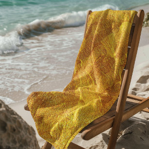 Serviette De Plage Métallic Or Abstrait Art Image Plage Serviette ZEA