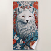 Serviette De Plage Métissage de la faune du renard arctique (Devant)