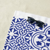 Serviette de plage mexicaine en tuiles bleues (En situation)