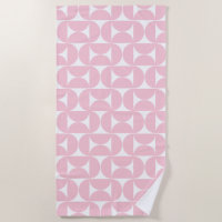 Mi-Siècle Moderne Bébé rose et blanc Motif