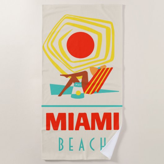 Serviette De Plage Miami Beach (Devant)