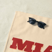 Serviette De Plage Miami Beach, Miami Travel Art, Retro (En situation)