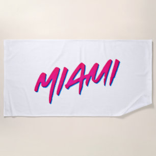 Serviette De Plage Miami Neon Couleurs Nouveau Style Rétro Minimalism