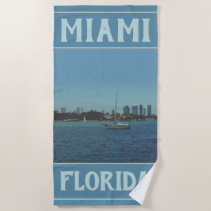 Serviette De Plage Miami Skyline