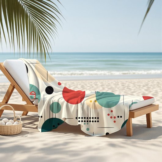 Serviette De Plage Mid century colorful geometric pattern