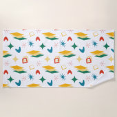 Serviette De Plage Mid Mod Atomique Mid-Century Moderne Formes Rétro (Devant)