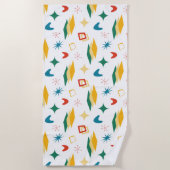 Serviette De Plage Mid Mod Atomique Mid-Century Moderne Formes Rétro (Devant)