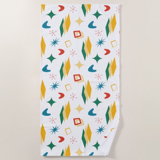 Serviette De Plage Mid Mod Atomique Mid-Century Moderne Formes Rétro (Devant)