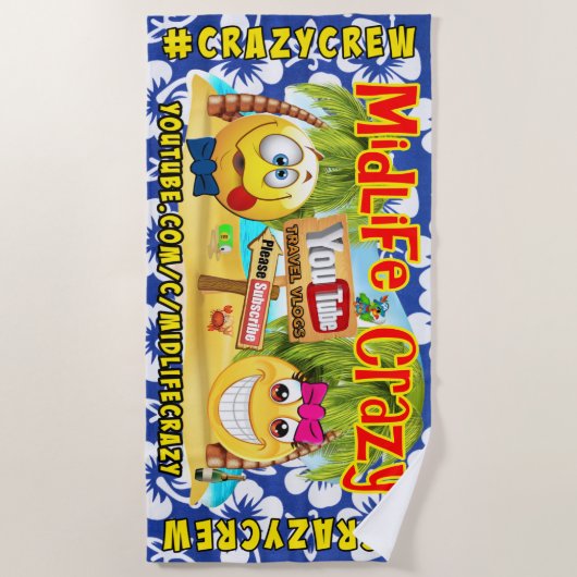 Serviette De Plage Midlife Crazy Beach Towne (Devant)