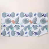 Serviette De Plage Mignées Manates Avec Motif Bulles (Devant)