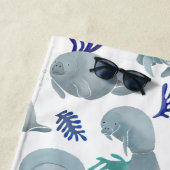 Serviette De Plage Mignées Manates Avec Motif Bulles (En situation)