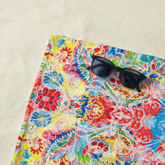 Serviette De Plage Mignon floral vintage coloré