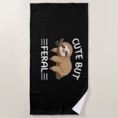 Serviette De Plage mignon mais ferreux paresse drôle pour les hommes (Devant)