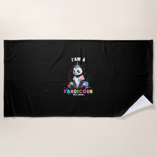 Serviette De Plage Mignon Panda Licorne Je Suis Une Pandicorne Fille