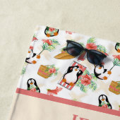 Serviette De Plage mignon pingouin de plage ajouter le nom Beach Towe (En situation)