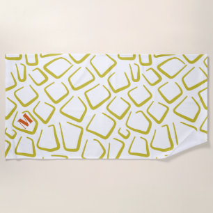 Serviette de plage mignonne blanche verte pour la