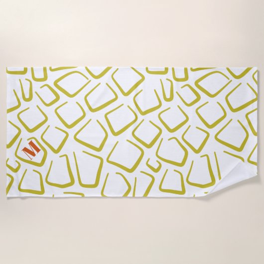 Serviette de plage mignonne blanche verte pour la (Devant)