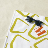 Serviette de plage mignonne blanche verte pour la (En situation)