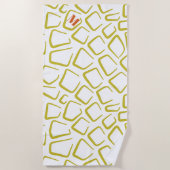 Serviette de plage mignonne blanche verte pour la (Devant)