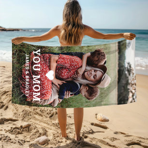 Serviette De Plage Mignonne COEUR T'AIME MÈRE Fête des Mères Photo