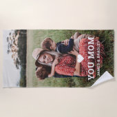 Serviette De Plage Mignonne COEUR T'AIME MÈRE Fête des Mères Photo (Devant)