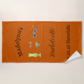 Serviette de plage mignonne couleur orange brûlé p (Devant)