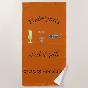 Serviette de plage mignonne couleur orange brûlé p